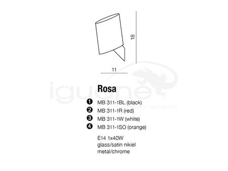 Lampa ROSA kinkiet czerwony