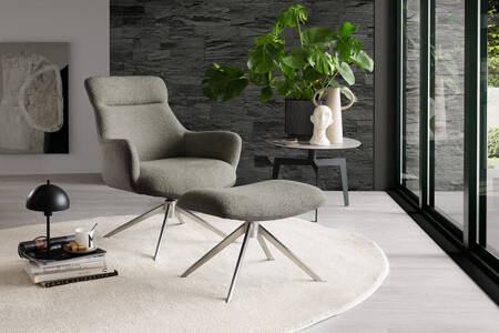 Fotel relax z podnóżkiem PELION E szarobrązowy