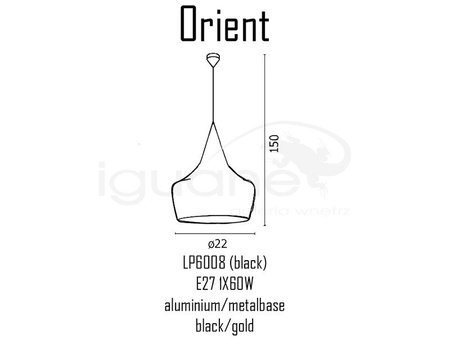Lampa ORIENT wisząca czarna /  złota