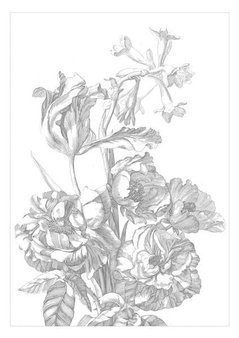 Mural Engraved Flowers  WP-668
