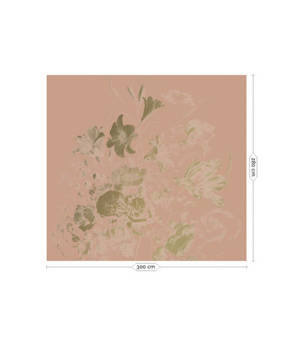 Mural Golden Age Flowers MW-047 złoty