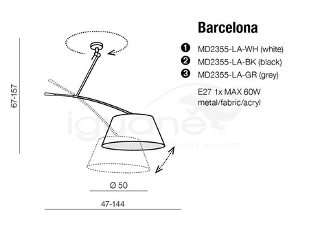 Lampa BARCELONA biała