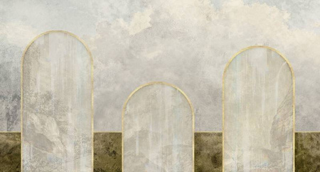 Mural Story of three MU12024 metallic gold