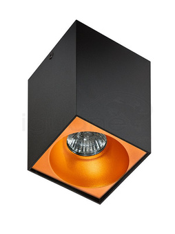 Lampa HUGO czarna z wkładem złotym