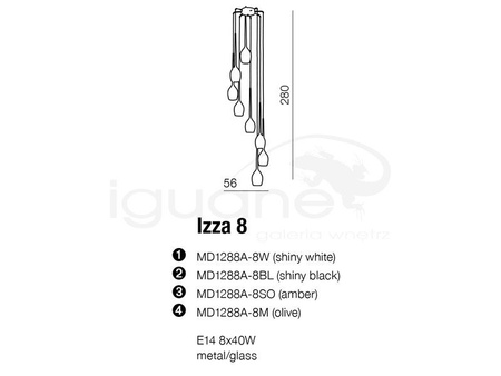 Lampa IZZA 8 wisząca biała