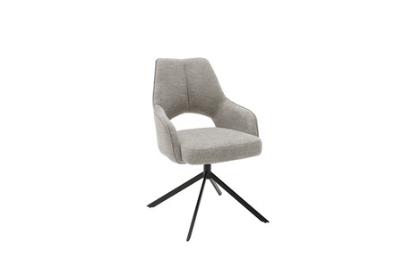 Krzesło BANGOR obrotowe z podłokietnikami - brązowoszare