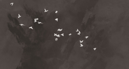 Mural Cherry Flight MU13051 flizelina