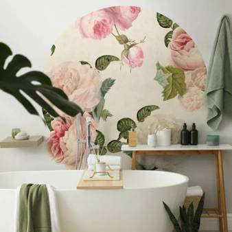 Mural koło Roses Cream