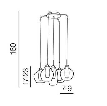 Lampa Amber Milano 5 AZ3076 przezroczysta
