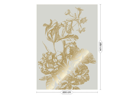 Mural Engraved Flowers Sand MW-125 złoty