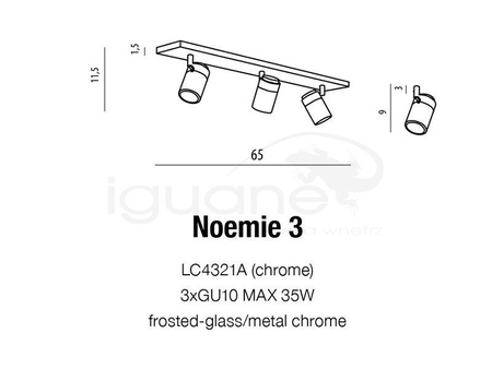 Lampa NOEMIE 3 plafon