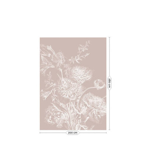 Mural Engraved Flowers Nude  WP-753