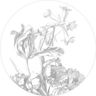 Mural Engraved Flowers SC-059