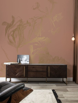 Mural Engraved Flowers MW-024 gold