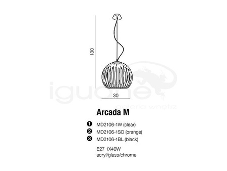 Lampa Arcada M wisząca biała