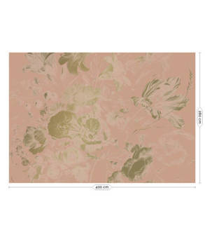 Mural Golden Age Flowers MW-048 złoty