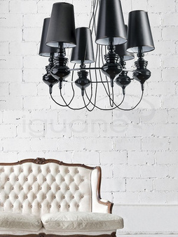 Lampa BAROCO 6 wisząca czarna