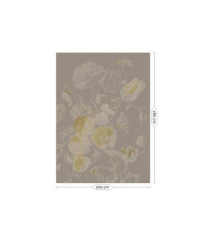 Mural Golden Age Flowers MW-043 złoty