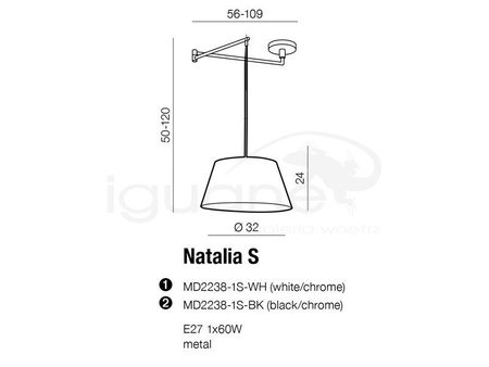 Lampa NATALIA S biała