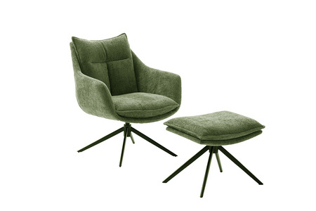 Fotel relax z podnóżkiem PARKER S oliwkowy