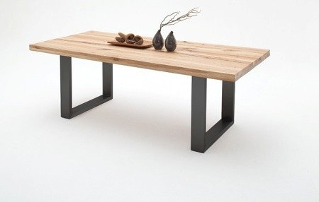 Stół CASTELLO 180 cm dąb lity dziki, noga antracyt