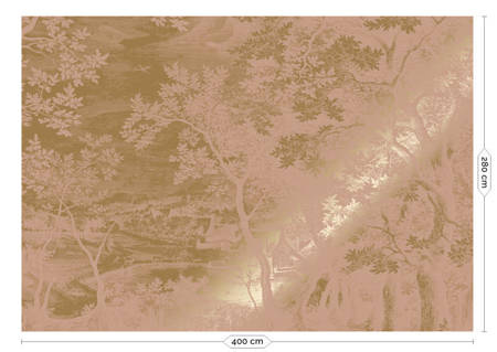 Mural Engraved Landscapes Nude MW-172 metallic gold
