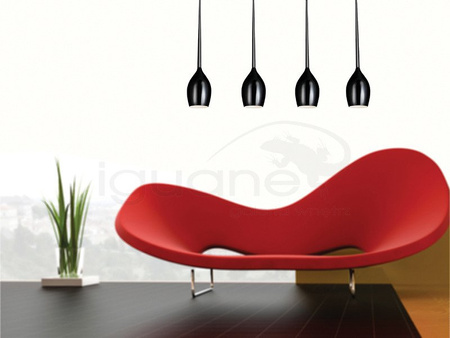 Lampa IZZA 4 wisząca czarna