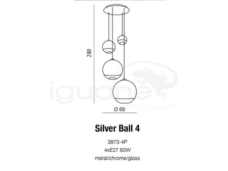 Lampa SILVER BALL 4 wisząca
