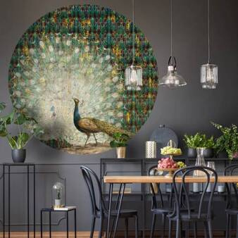 Mural koło Tapeta Peacock