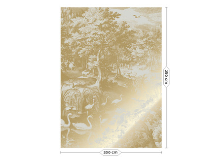 Mural Engraved Landscapes Sand MW-104 Metallic gold