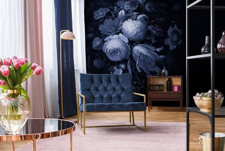 Mural Boudoir Navy winyl 