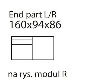 Moduł Noir END PART prawy tkanina