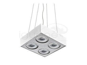 Lampa PAULO 4 PENDANT 230V biała / aluminiowa