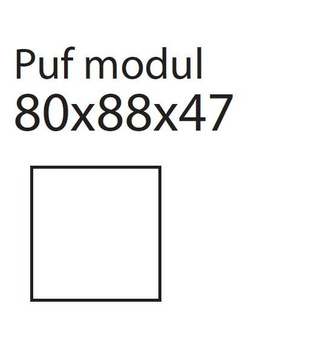 Puf Noir 80x60 tkanina 