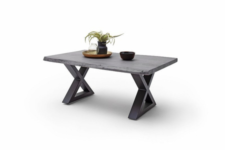 Stolik CARTAGENA 110cm, szary przecierany, antracyt mat "X"
