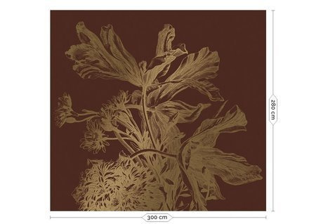 Mural Engraved Flowers MW-026 gold