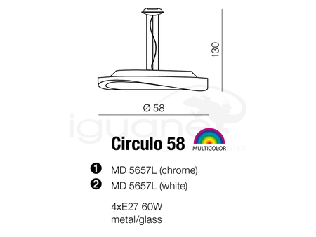 Lampa CIRCULO 58 wisząca chrom