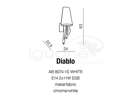 Lampa DIABLO kinkiet biała