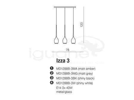 Lampa IZZA 3 biała