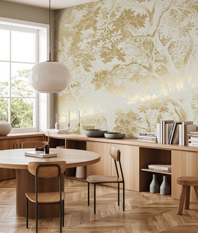 Mural Engraved Landscapes Sand MW-169 metallic gold