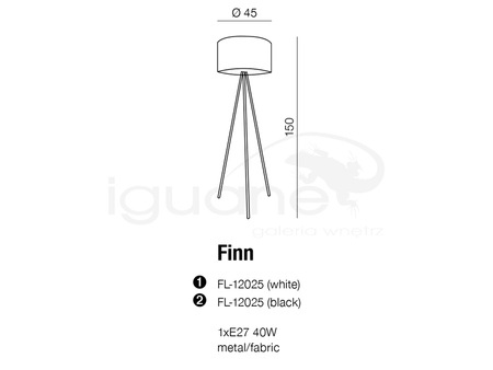 Lampa FINN podłogowa czarna