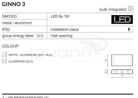Lampa GINNO 3 aluminiowa