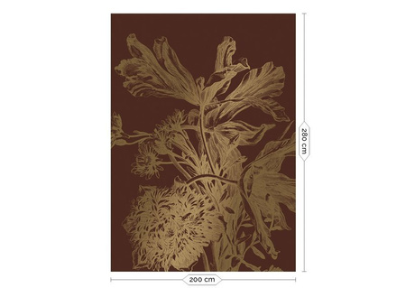 Mural Engraved Flowers MW-025 złoty