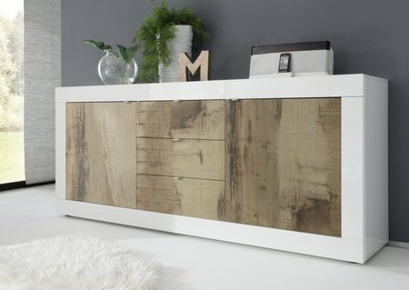 Komoda BASIC biała/dąb Pero