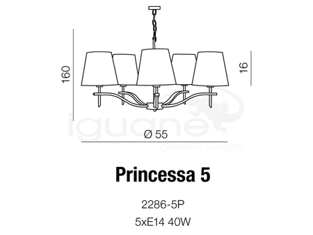 Lampa PRINCESSA 5 wisząca