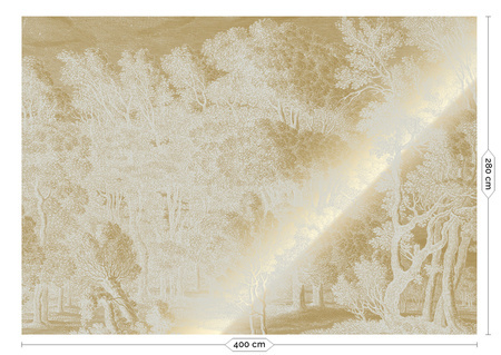 Mural Engraved Landscapes Sand MW-157 metallic gold