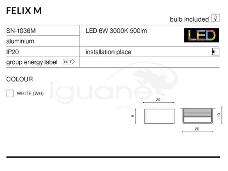 Lampa FELIX M biała