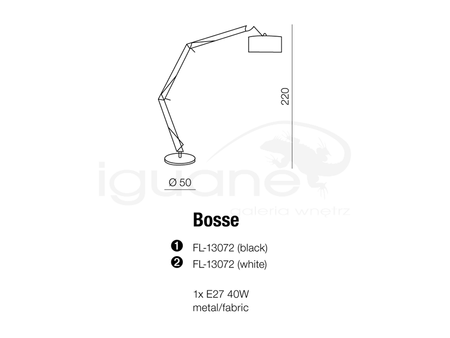 Lampa BOSSE podłogowa biała