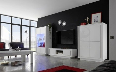 Komoda SKY 4 drzwi 207 cm biała bez nadruku