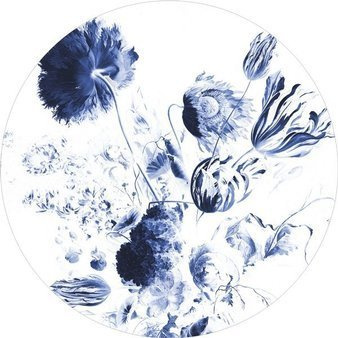 Mural XL Royal Blue Flowers BC-002